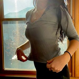 Green crop long sleeve